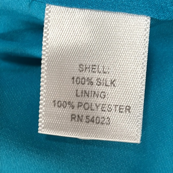 Banana Republic Teal Silk Twist Strap Cami Size 14 - Picture 5 of 5